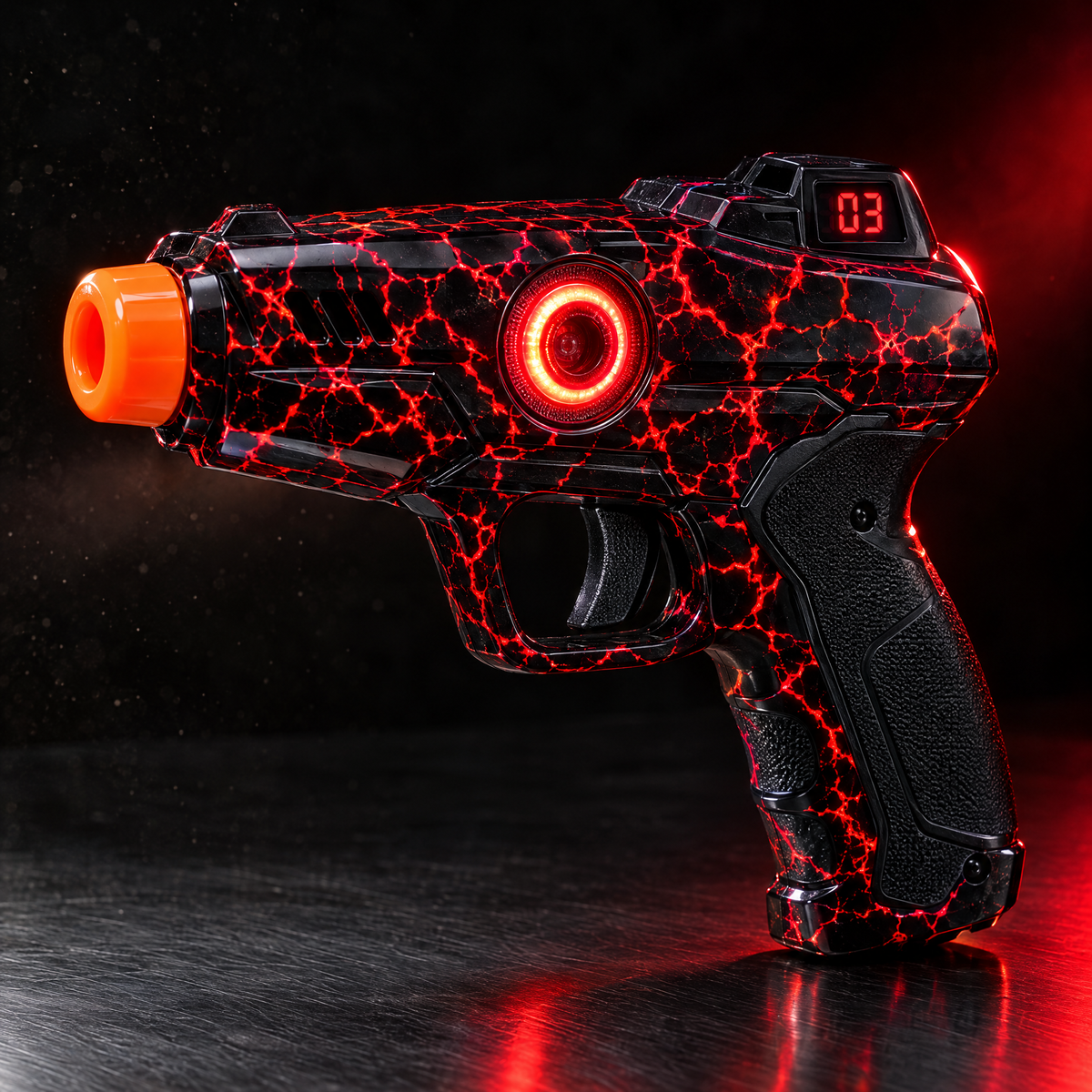 Close-up of the red Laser Legends infrared blaster